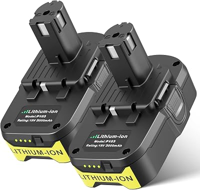 ARyee 3000mAh P102 18V Lithium Battery Replacement for 18Volt Ryobi Tools ONE P100 P103 P104 P105 P107 P108 P109 P190, 2 Pack