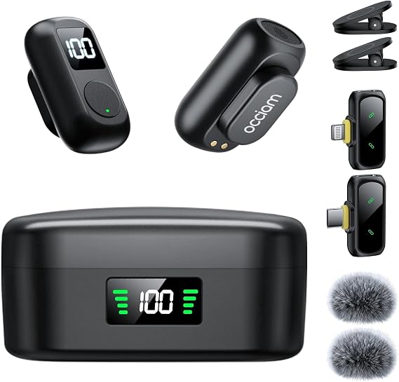 occiam Mini Lavalier Microphone for iPhone & Android Wireless Microphone
