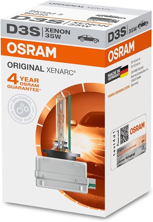 OSRAM XENARC ORIGINAL D3S HID, Xenon Headlight Bulb 66340HBI, Folding Carton Box (1 piece) [Energy Class A]