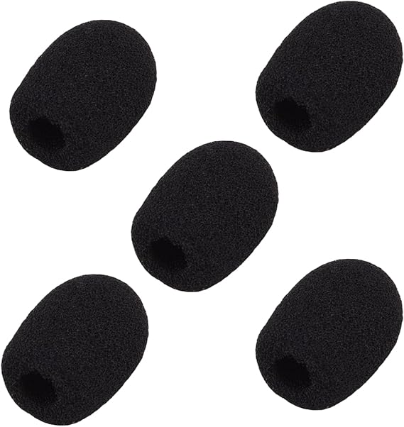 5 Pack Mini-size Lapel Headset Microphone Windscreen, Microphone Mini Foam Cover for Variety of Headset Microphone Noise Reduction