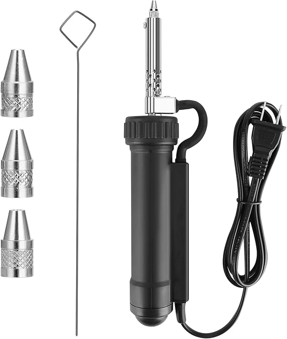Solder Sucker with 3Nozzles Portable Electric Solder Tin Sucker,Automatic Desoldering Pump Vacuum AC110V 30W Electric Desoldering Gun Solder Removal Repair Super Strong Suction