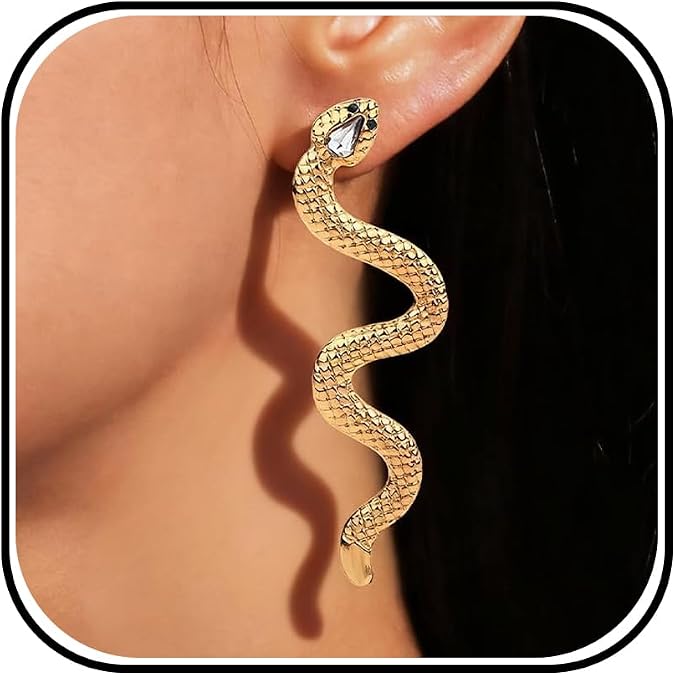 Bendable Snake Necklace for Women, Gold Serpent Necklace Bracelet Cuff, Flexible Snake Chain Jewelry, Gothic Halloween Medusa Costume Accessories, Party Outfit
