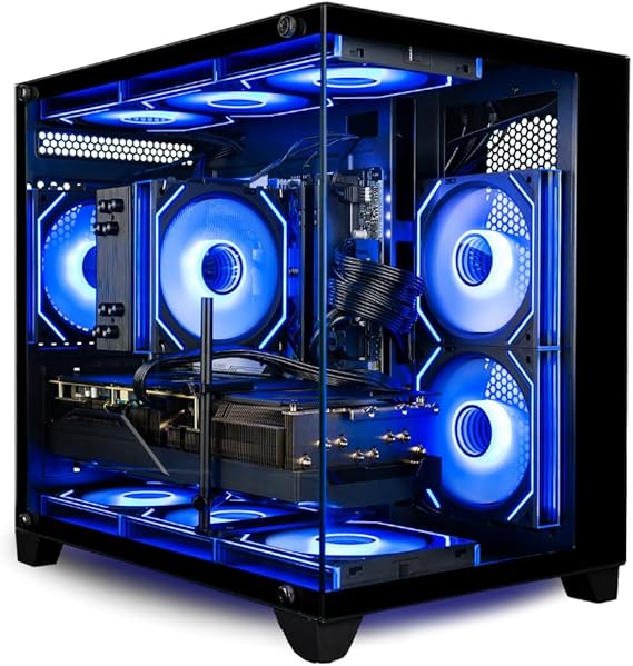 Panorama RTX 5070, AMD Ryzen 7 5700X, 32GB RAM, 1TB NVMe Gen4 SSD, RGB Keyboard + Mouse, HDMI + DP, Windows 11 Pro, WiFi 6 + BT, Prebuilt Gaming PC Desktop Tower Computer for Gamers