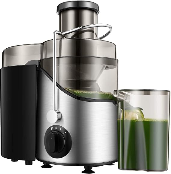 Juicer Machines Easy to Clean, 3 Speed Juice Extractor, with 3'' Wide Mouth, for Fruits and Vegs, with Non-Slip Feet, BPA-Free