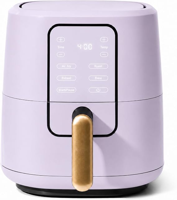 Small Air Fryer 3 Qt with TurboCrisp Technology Compact Mini Air Fryer for Fast, Crispy Cooking, Easy Clean, Perfect for Small Kitchens & Apartments (Lavender)