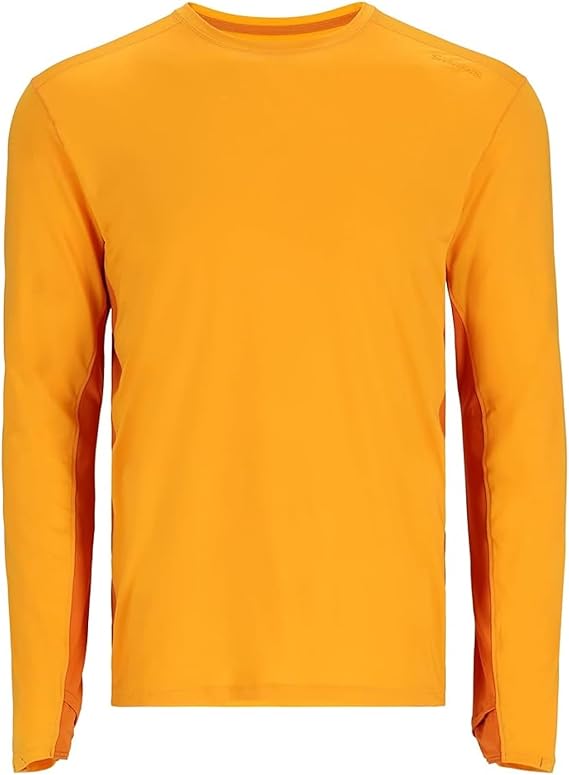 Simms SolarFlex Crewneck Long Sleeve Fishing Shirt for Men: UPF 50+ Sun Protection, Quick-Dry, Odor-Resistant (Sunrise/Sun Glow, X-Large)