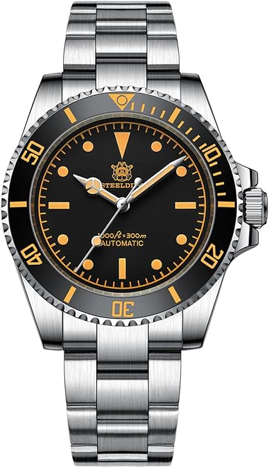 Steeldive SD1954, SUB (no Date), The Vintage, Black, NH35, Sapphire, Lume, 300m Diver, BNIB