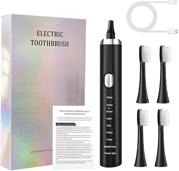 Electric Toothbrush,2025 New Deep Clean Rechargeable Toothbrush with 4 Replacement Heads,8 Modes with 2 Minutes Built in Smart Timer,Battery Operated Toothbrush for Men Women Kids Adults