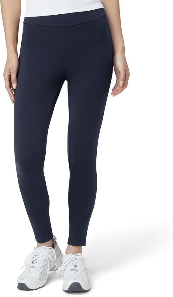 HUE Wide Waistband Blackout Cotton Leggings for Women