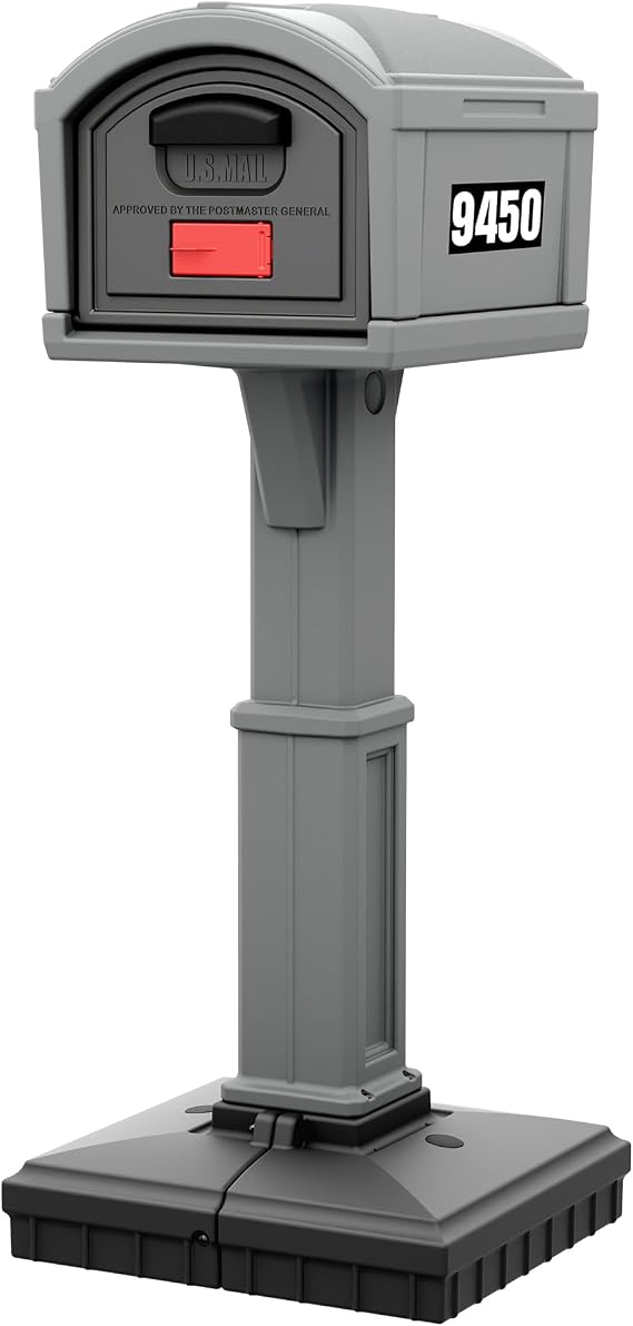 Simplay3 USPS T4 Extra Large Capacity XL Dig-Free Mailbox with Durable Double-Wall Construction, Weather-Resistant Design, and Easy No-Dig Installation, Steel Gray, Made in the USA