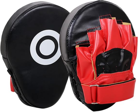 Focus Mitts | PU Leather Trainer Shield - Muay Thai Curved Pads,for Men Women Adults Boys Girls Home Workout Gym Kickboxing Muay Thai