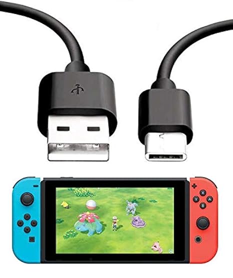 ienza Switch 10FT Extra Long USB C Battery Power Charging Cable Cord Wire for Home & Car Compatible with Nintendo Switch & Lite (Black or White, Cable Only, AC Adapter or Car Charger NOT Included)
