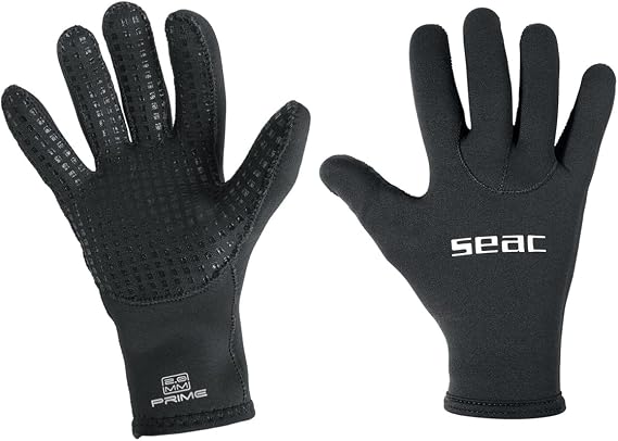 Seac Prime, 2 mm Neoprene Diving Gloves, Nylon Lined, Non-Slip Palm
