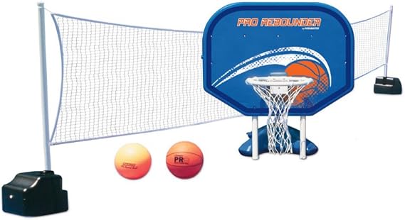 Poolmaster Pro Rebounder Swimming Pool Basketball and Volleyball Game Combo, In-Ground Pool Blue Medium