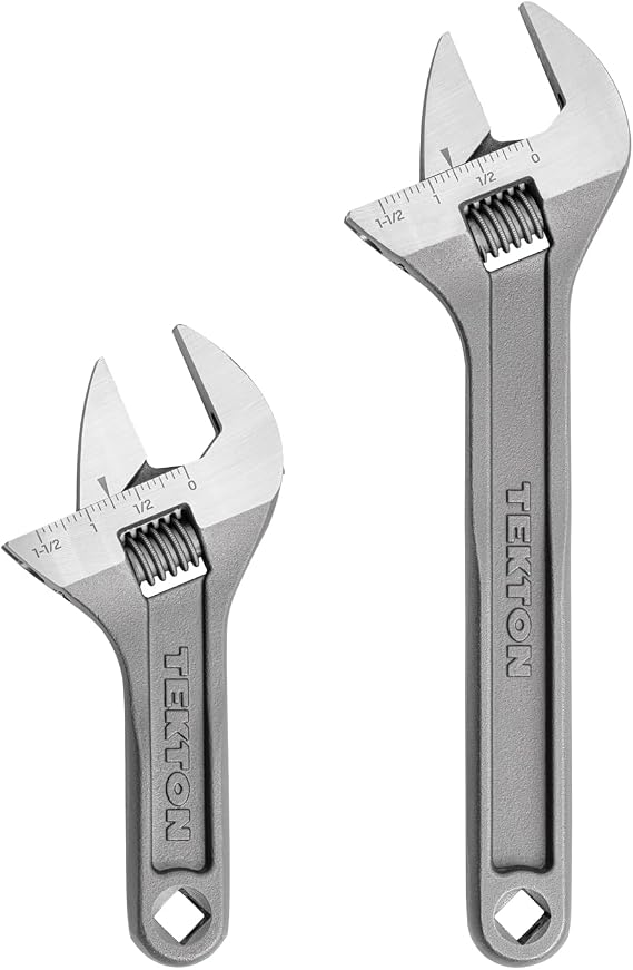 TEKTON Adjustable Wrench Set, 2-Piece | WSA90000
