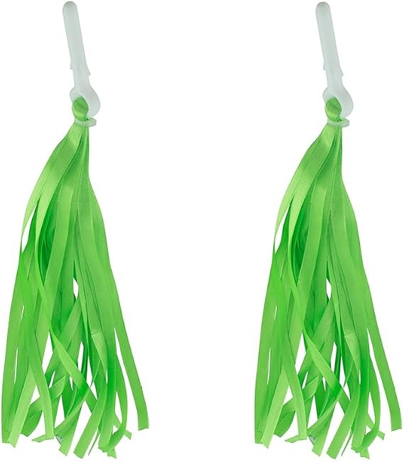 Fenix Cloth Streamers Pair Bicycle Grips Tassel, (Green)