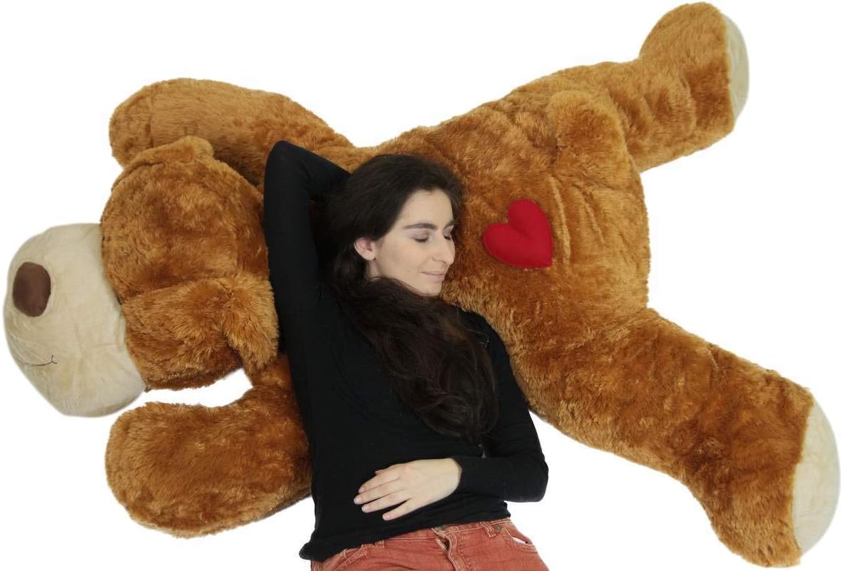 Giant Stuffed Brown Dog with Heart on Butt, 5 Feet Long Soft Very Large Plush Stuffed Animal