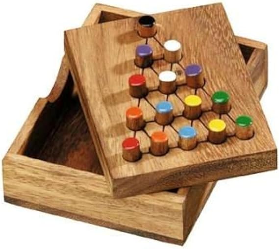 Last Fighter Triangle Strategy IQ Puzzle Game Wooden Solitaire Brain Teaser