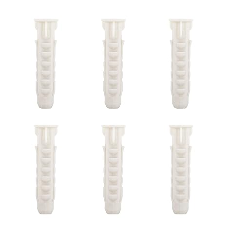 Concrete Wall Anchors for TV Wall Mount Installation Suitable for Concrete Wall or Brick Wall Installation Plastic Anchor Bolts 10X50mm White 6pcs MD5751 by Mounting Dream