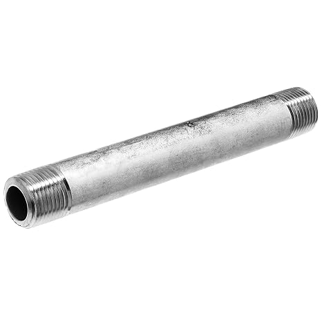 USA Sealing ZUSA-PF-3582 304 Stainless Steel Schedule 80 Pipe Nipple Threaded on Both Ends, 1/2" NPT, 6" Long,Silver