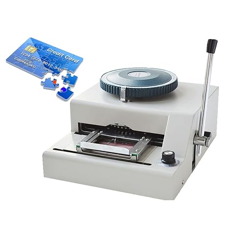 INTBUYING Embossing Machine 72 Characters PVC Card Number Embosser Press Machine ID VIP Manual Embossing Machine Membership Card Coding Machine Stamping Code Machine Bump Code Machine