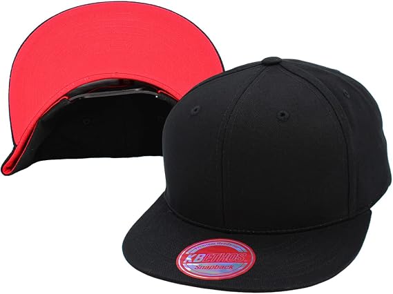 KBETHOS Classic Snapback Hat Blank Cap Underbrim Cotton Wool Blend Flat Visor Adjustable Unisex