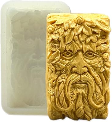 Green Man Silicone Mold for SOAP Making Plaster Wax Resin Clay Celtic, Crafting Tool