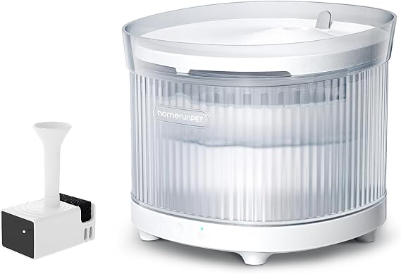 HomeRunPet True Wireless Cat Water Fountain Bundle with Wireless Pump