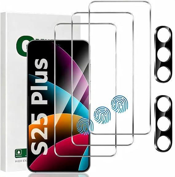 [3+2 Pack] Galaxy S25 Plus Screen Protector and Camera Lens Protector, 9H Hardness, HD Clear, Full Coverage, Case Friendly, Easy Installation, Bubble Free, for Samsung Galaxy S25 Plus -6.7Inch