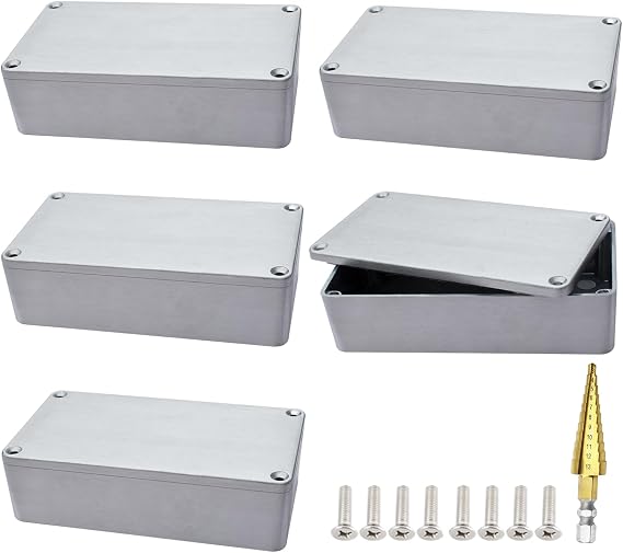 Aluminum Stomp Box Effects Pedal Enclosure Guitar Pedal Enclosure 1590B Aluminum Box Stomp Box Pedal Box for DIY Guitar Pedal Guitar Instrument Cases Storage Holder 5Pack