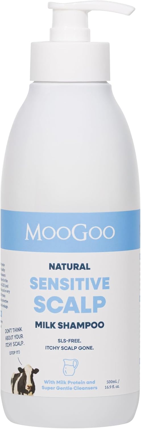 MooGoo Milk Shampoo - For Itchy, Dry, Sensitive Scalps Prone to Eczema & Psoriasis – Sulphate-Free, Silicone-Free, Paraben-Free - Natural Gentle Formula – 500 ml