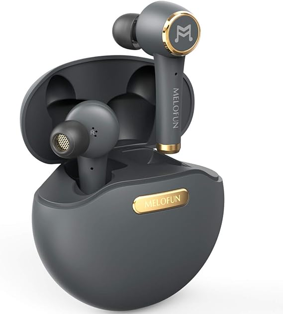 DLW True Wireless Earbuds Bluetooth 5.0 Headphones, Sports in-Ear Stereo Mini Headset w/Mic Extra Bass IPX5 Waterproof Low Latency Instant Pairing (Auto-Pair) 40H Playtime with Battery Charging Case