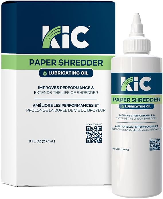 KICTeam Paper Shredder Lubricating Oil (8oz) Bottle | Office Electronics, Synthetic Lubricant, Strip-Cut, Cross-Cut & Micro-Cut, Paper Shredder Machines