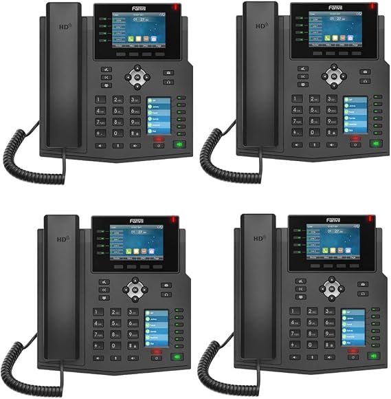 Fanvil X5U High-end Executive IP Phone with 6-line Gigabit Color Display Phone - 40 DSS Keys (4-Pack)