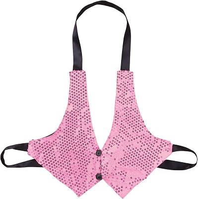 inhzoy Kids Boys Girls Sequin Halter Vest Waistcoat Stage Performance Jazz Dance jacket Modern Competition Dancing Wear