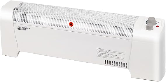 BEYOND HEAT Electric Baseboard Heater, 1500W Convection Heater with Adjustable thermostat and Overheat Protection, Slient Operation for indoor use, White