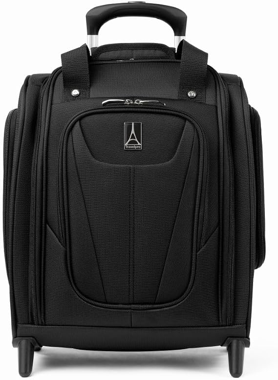 Travelpro Maxlite 5 Softside Carry-On Underseat, Black, 15-Inch | 2-Wheel Rolling Design, Personal Item Size, Fits Under Airplane Seat, Lightweight Construction
