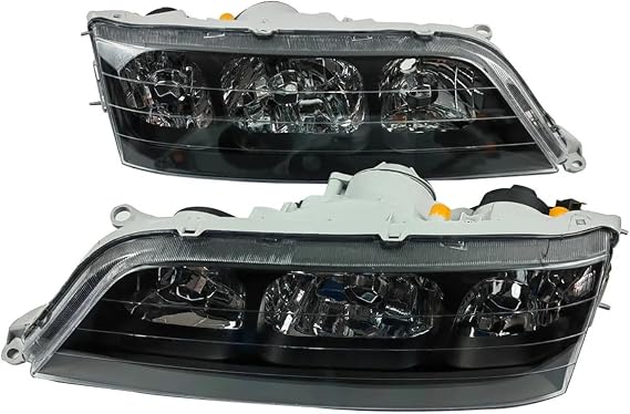 Headlight Compatible for Toyota Mark II GX100 JZX100 Head Lamp 1996-2000 Black Crystsal Lens total Three Reflective Bowls 2pcs