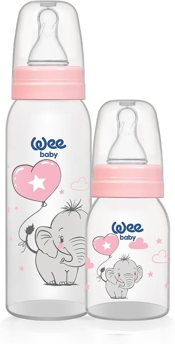 Wee Baby Klasik PP Biberon Seti 125 ml + 250 ml Pembe 0-6 Ay
