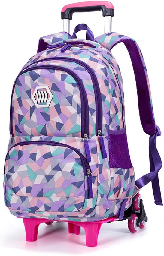 Girls Wheeled Backpack Trolley School Bag for Primary School Middle School Students