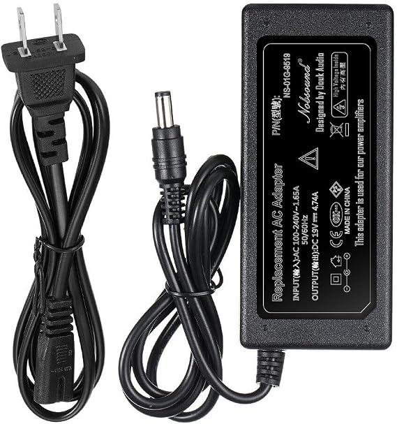 Nobsound DC 19V 4.74A 90W Power Supply Power Adapter Charger Universal 100-240V 50/60Hz AC Input for Amplifier Laptop DAC