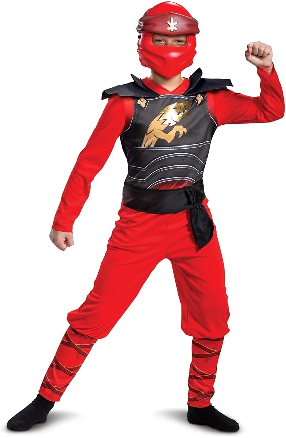 DISGUISE Official Classic LEGO Ninjago Costume Kids, Ninja Costume Kids Boys Children, Lloyd Ninjago Costume Green, World Book Day Fancy Dress Up Suit Outfit