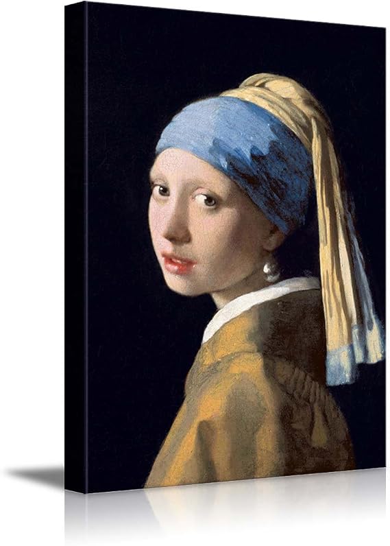 wall26 Girl with a Pearl Earring by Johannes Vermeer Giclee Canvas Prints Wrapped Gallery Wall Art | Stretched and Framed Ready to Hang - 16" x 24"