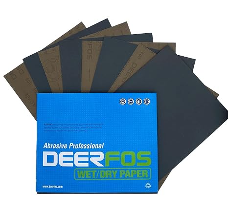 High Performance 60Grit 9 x 11 Inch Sandpaper Sheets, Wet/Dry Abrasive Sanding Sheets (50pcs) (60 Grit)