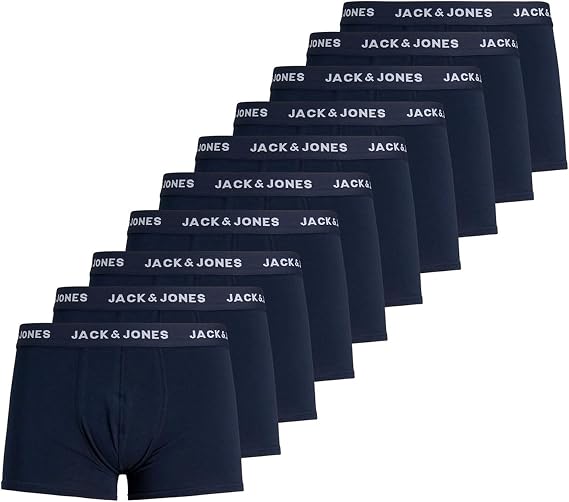 JACK & JONES Mens Jacsolid Trunks 10 Packs NoosBoxer Shorts