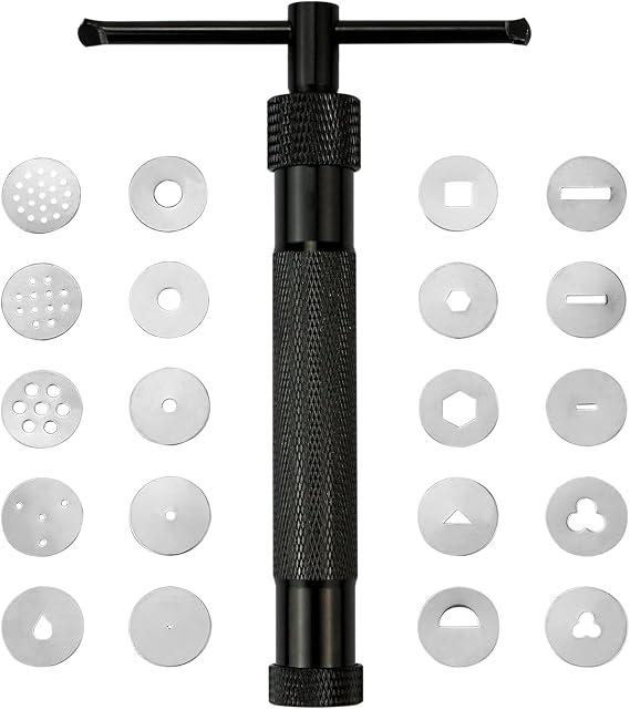 CZWESTC Stainless Steel Clay Extruder with 20 Pattern Discs