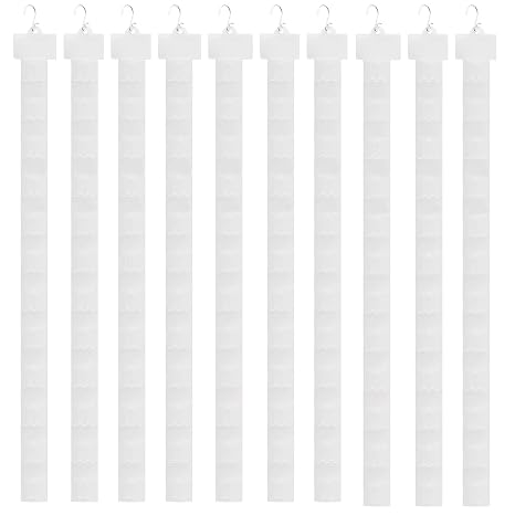 10 PCS Hanging Display Strips with Hooks, Plastic Merchandise Station Strips for Retail Store Display White