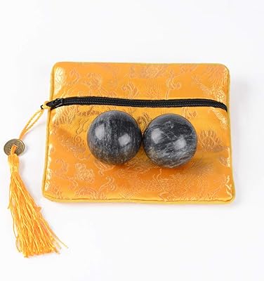 BRABUD Marble Hand Balls Dark Grey Chinese Health Exercise Baoding Balls Stress Relief 1.4 BS004