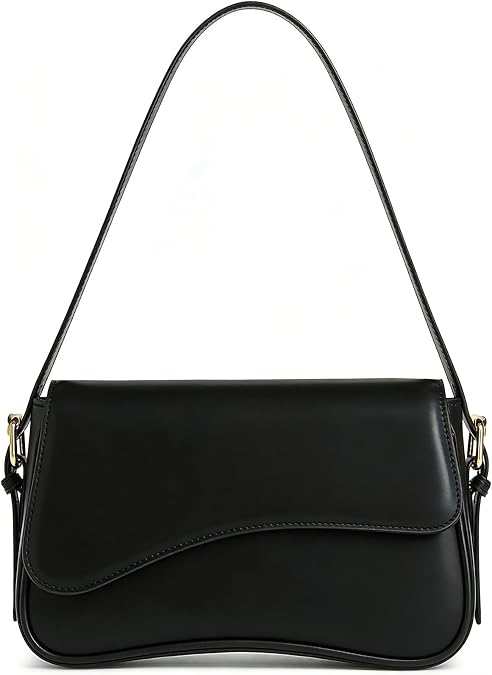 Amszke Shoulder Bag for Women Y2K Crossbody Purse PU Leather Underarm Handbag 2 Adjustable Strap for Daily Commute Travel