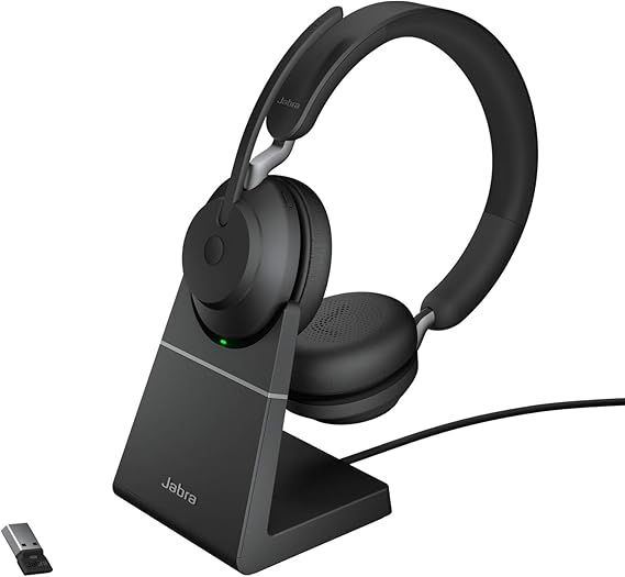 Jabra Evolve2 65 - USB-A UC Stereo with Charging Stand - Black Wireless Headset/Music Headphones
